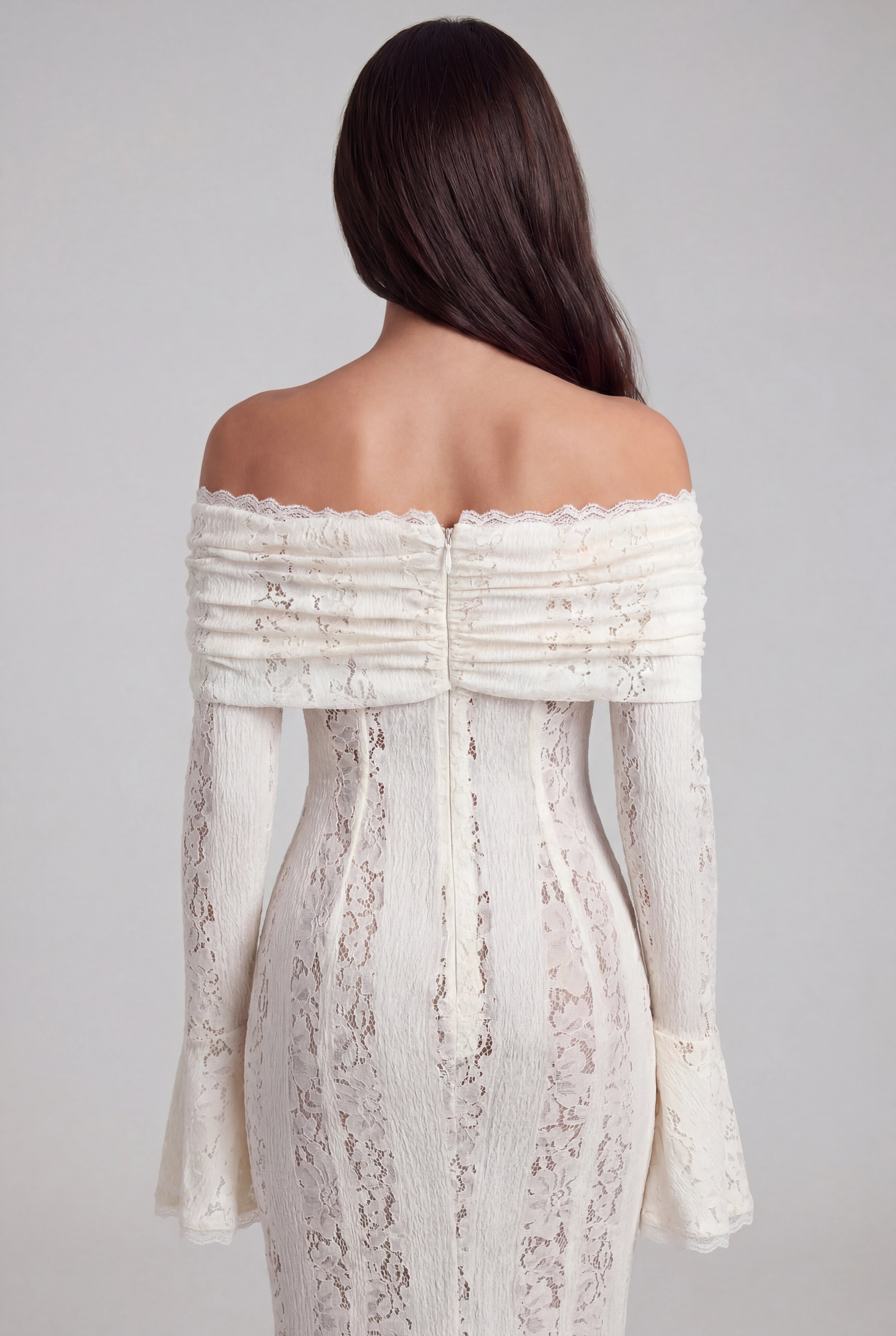 Qetsiyah Floral Lace Off Shoulder Maxi Dress
