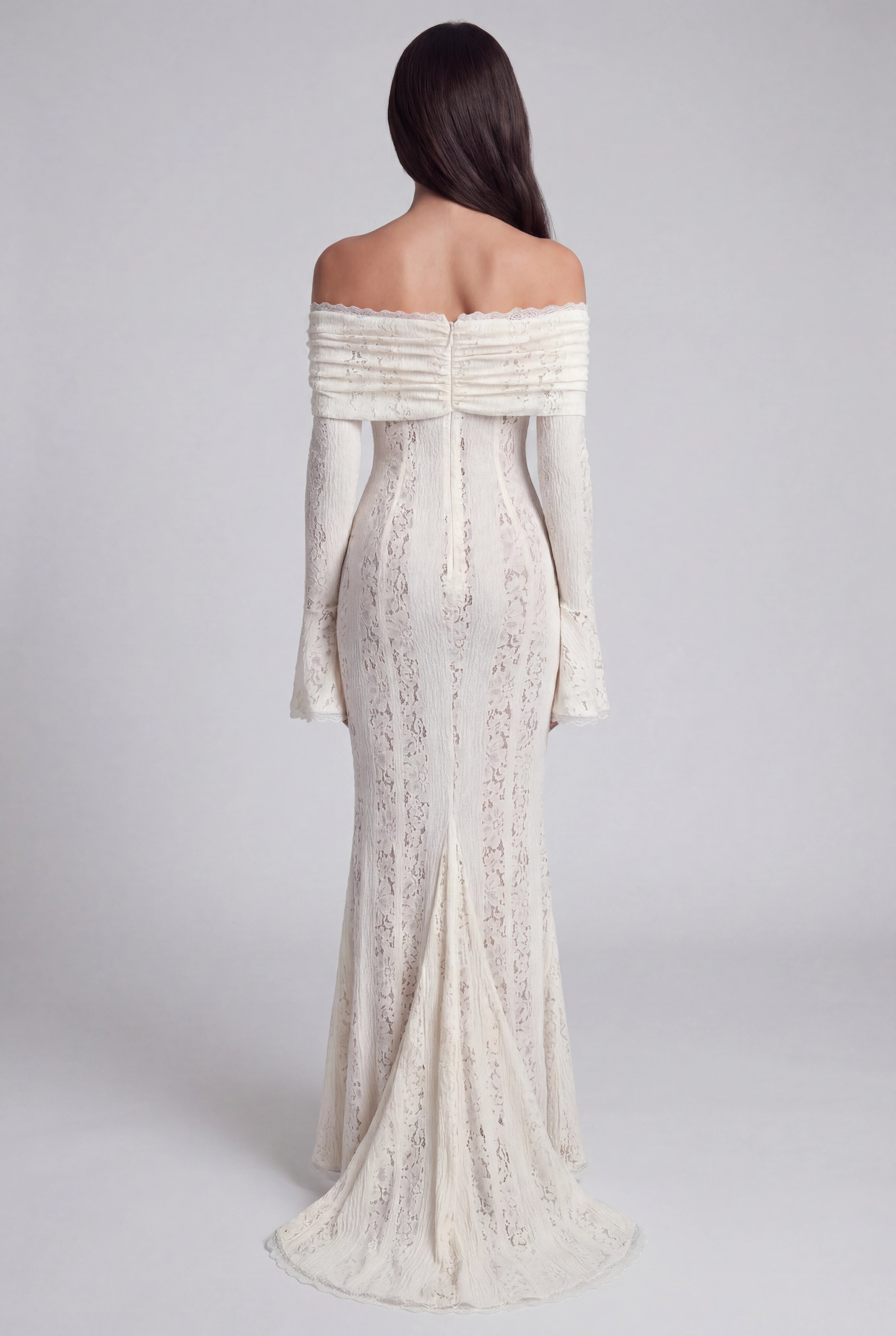 Qetsiyah Floral Lace Off Shoulder Maxi Dress