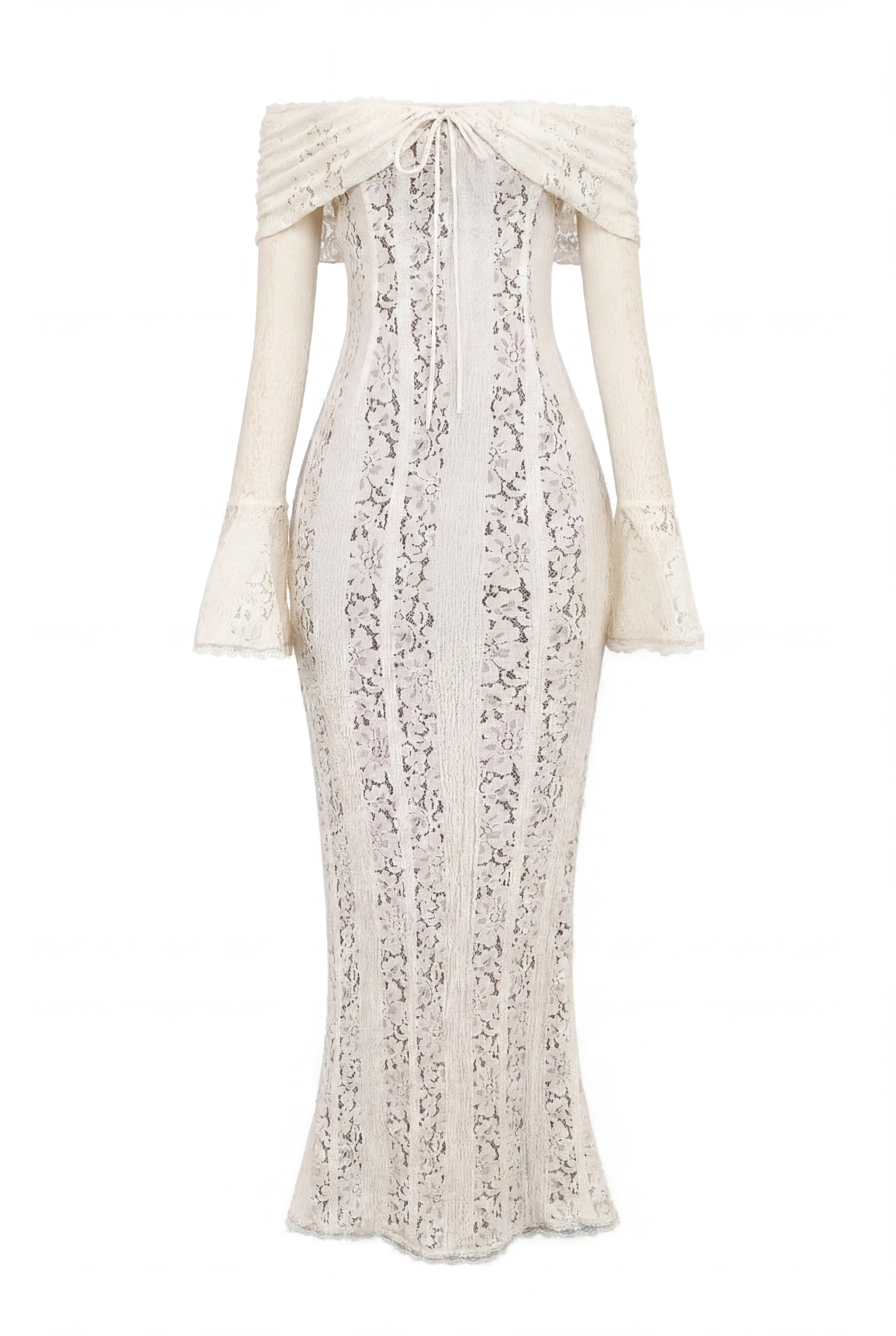 Qetsiyah Floral Lace Off Shoulder Maxi Dress