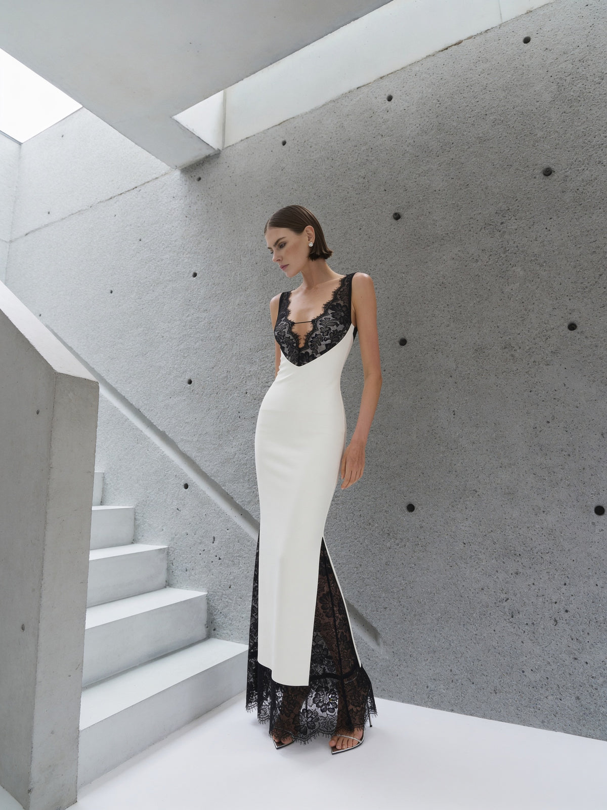 Roxette Lace Deep V Maxi Dress