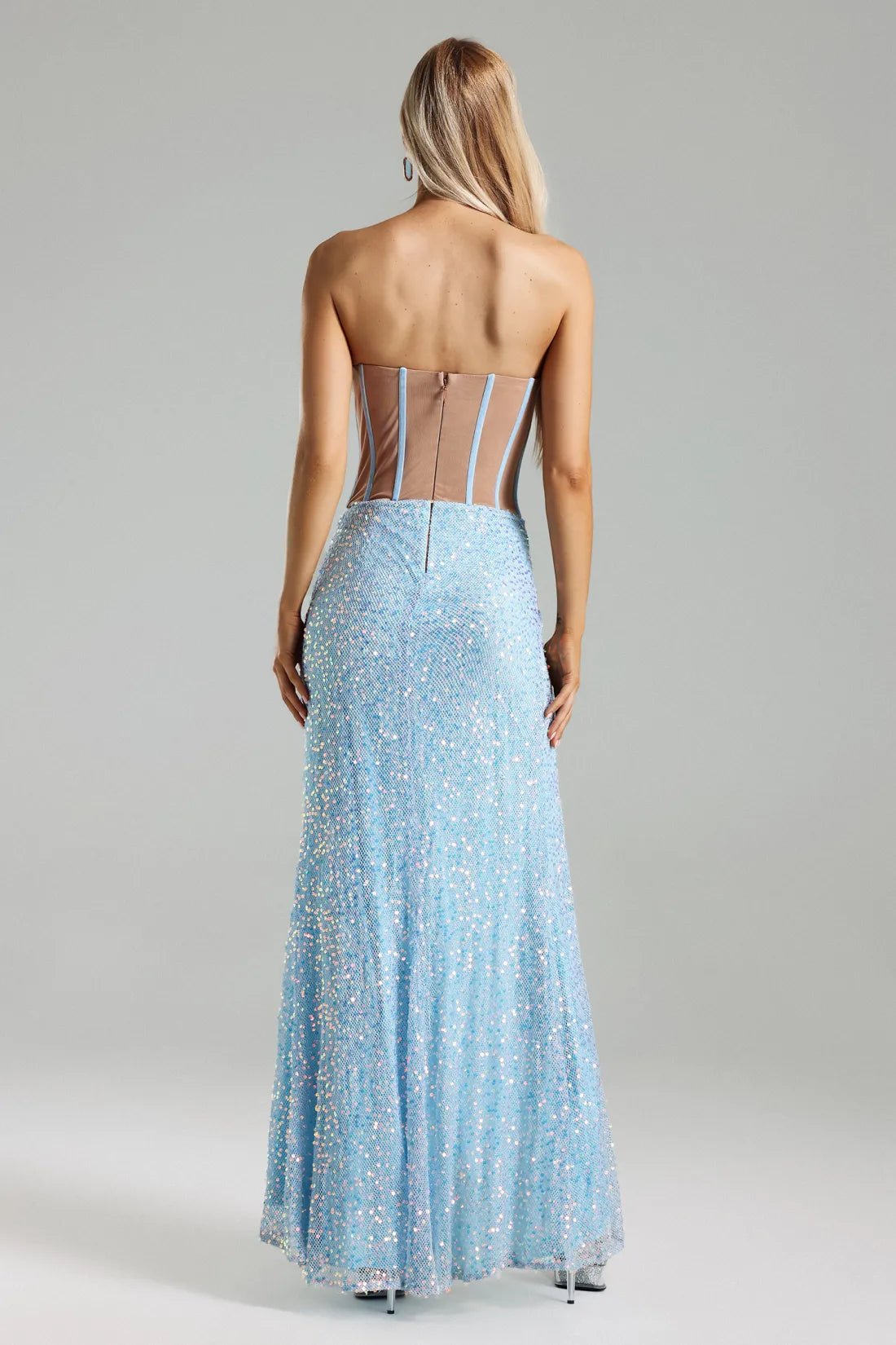 Felicity Sequins Mesh Maxi Dress - Livetta