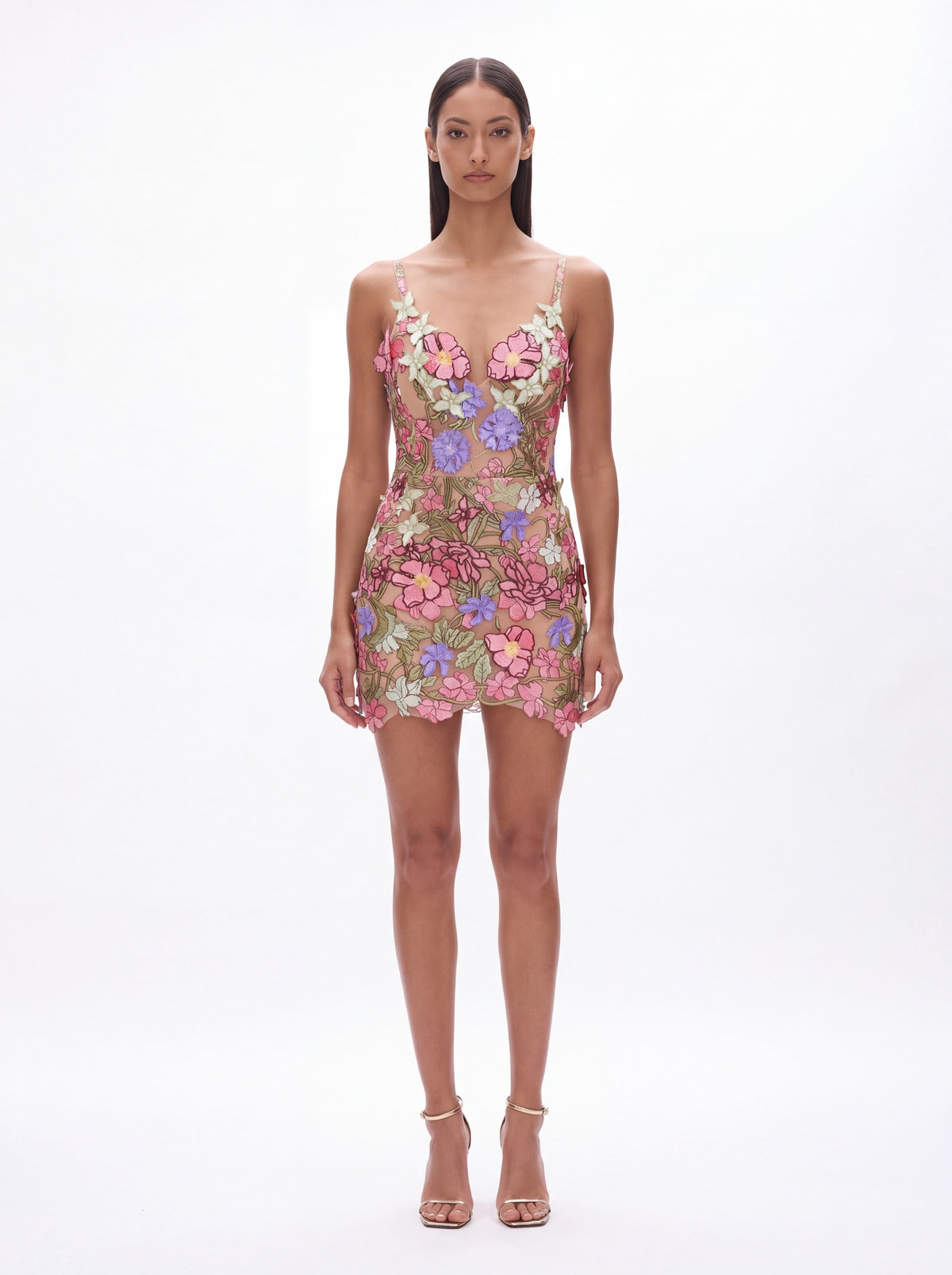 Bellucci Multicolor Floral Spaghetti Strap Floral Mini Dress