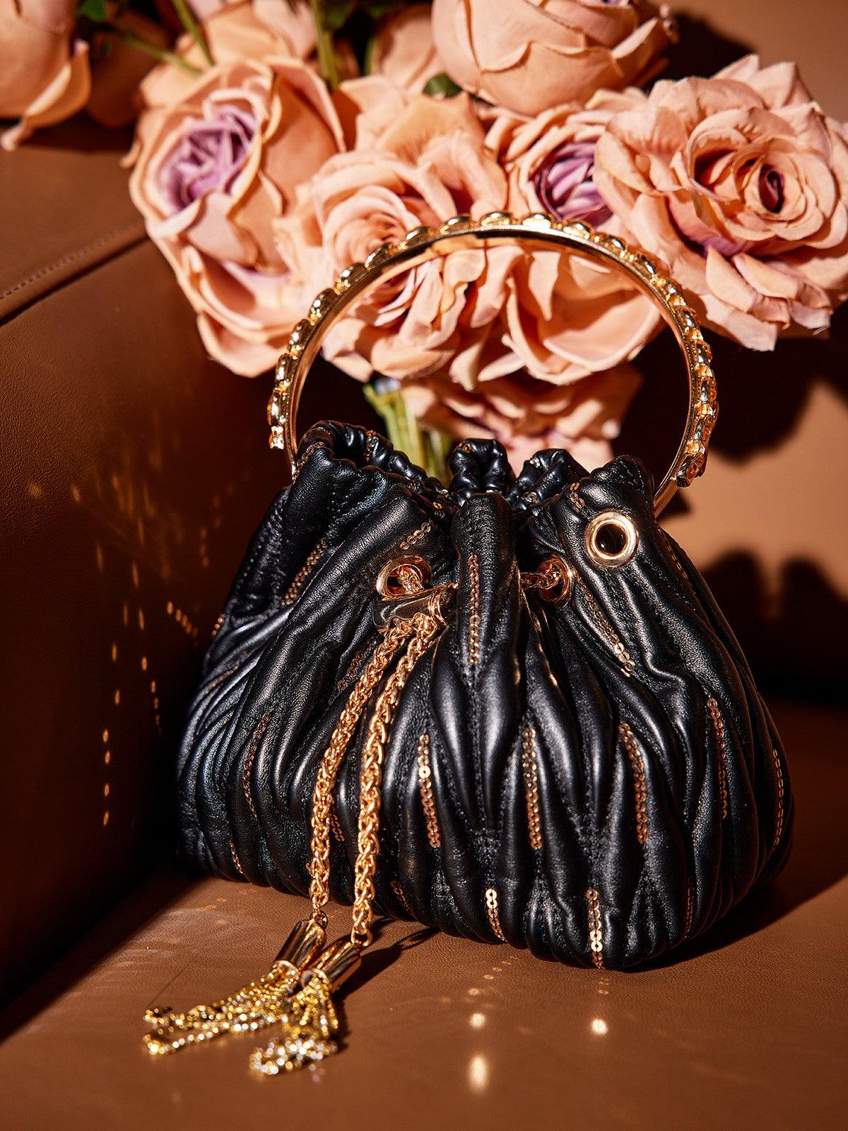 Mel Crystal Embellished Bucket Bag - Livetta