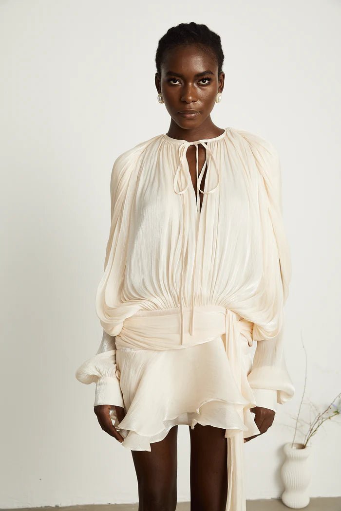 Melinda Pleated Ruffled Mini Dress - Livetta