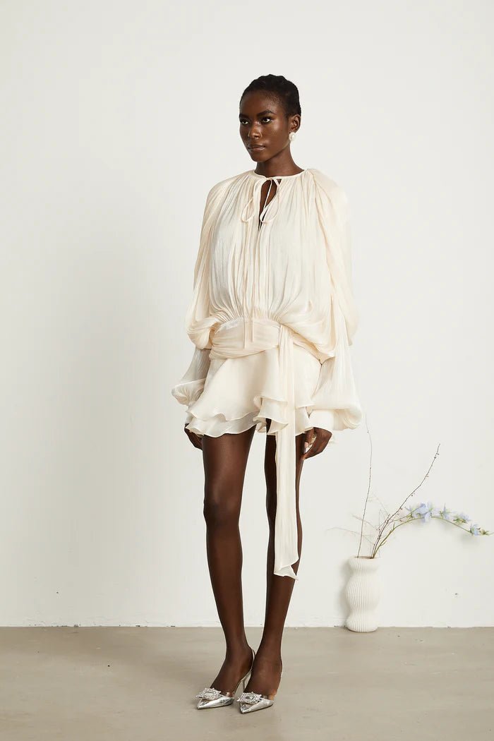 Melinda Pleated Ruffled Mini Dress - Livetta