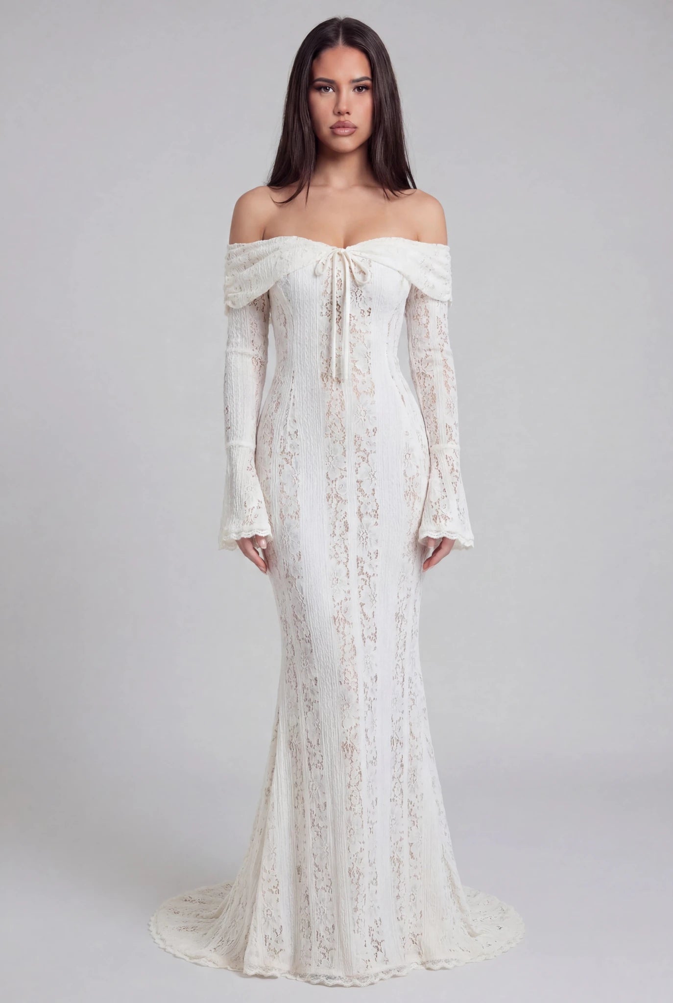 Qetsiyah Floral Lace Off Shoulder Maxi Dress - Livetta