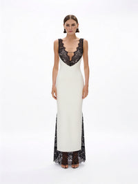 Roxette Lace Deep V Maxi Dress - Livetta