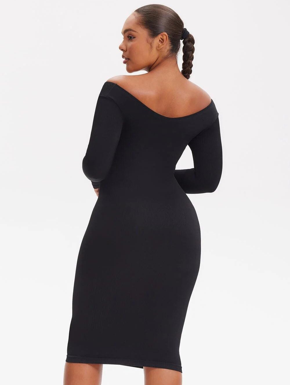 Shapewear V-Neck Long Sleeve Dress - GetLivetta