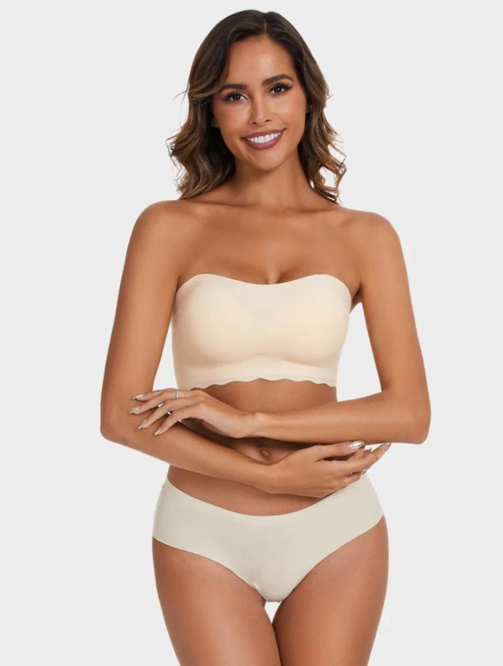 Strapless Invisible Push Up Bra (Beige) - GetLivetta
