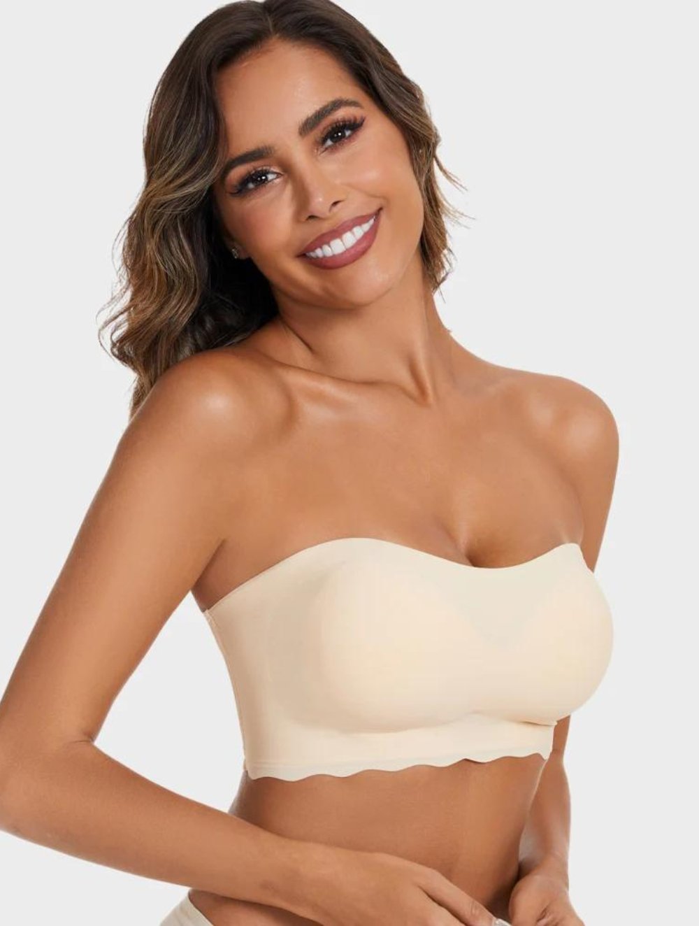 Strapless Invisible Push Up Bra (Beige) - GetLivetta