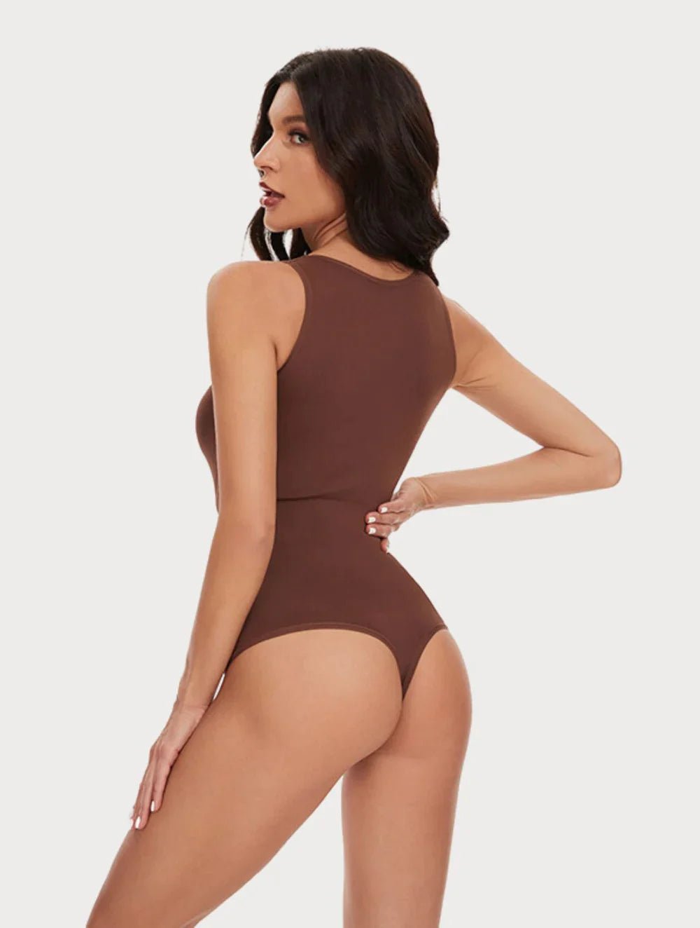 Round Neck Thong Bodysuit - GetLivetta