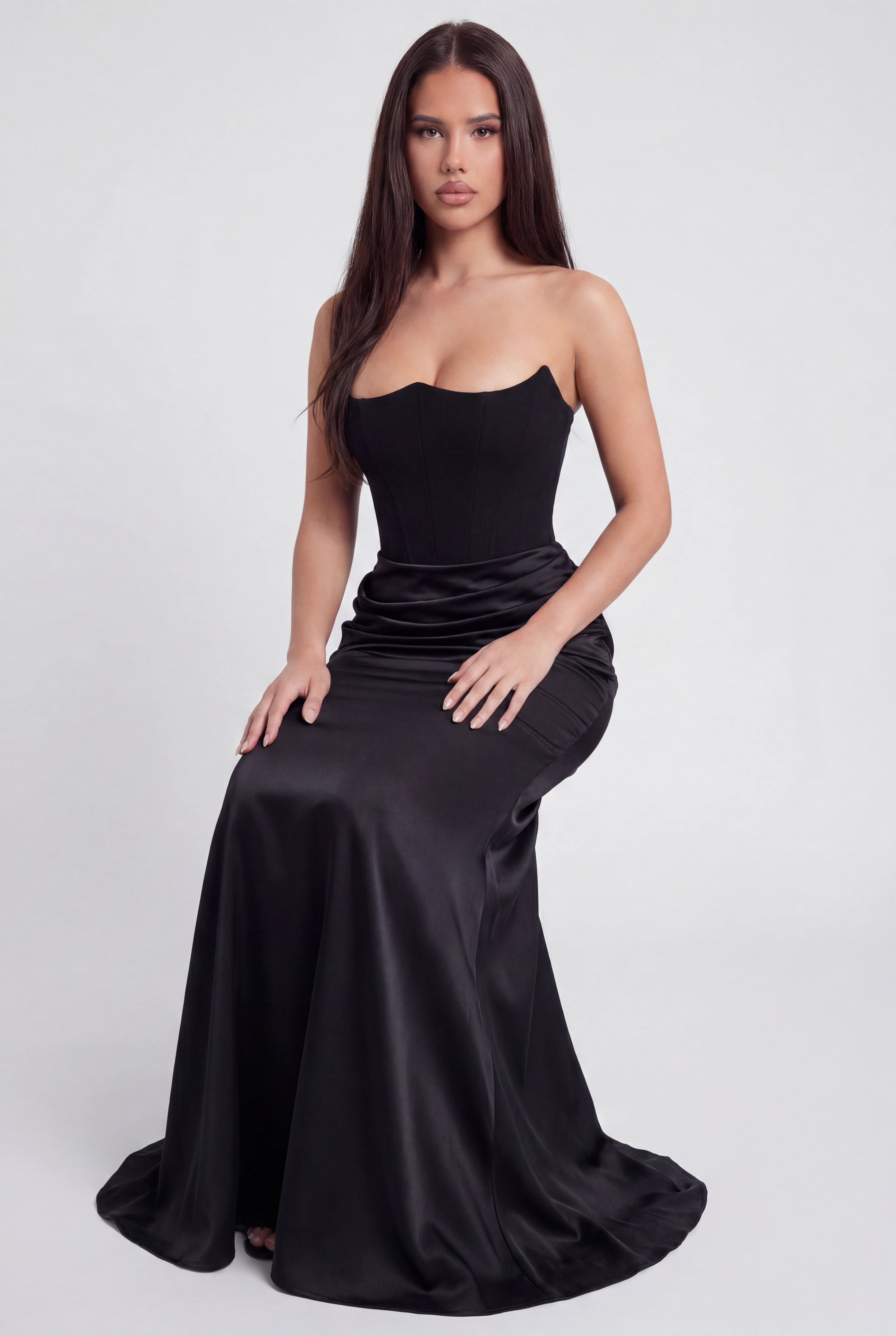 Eliza Strapless Corset Maxi Dress