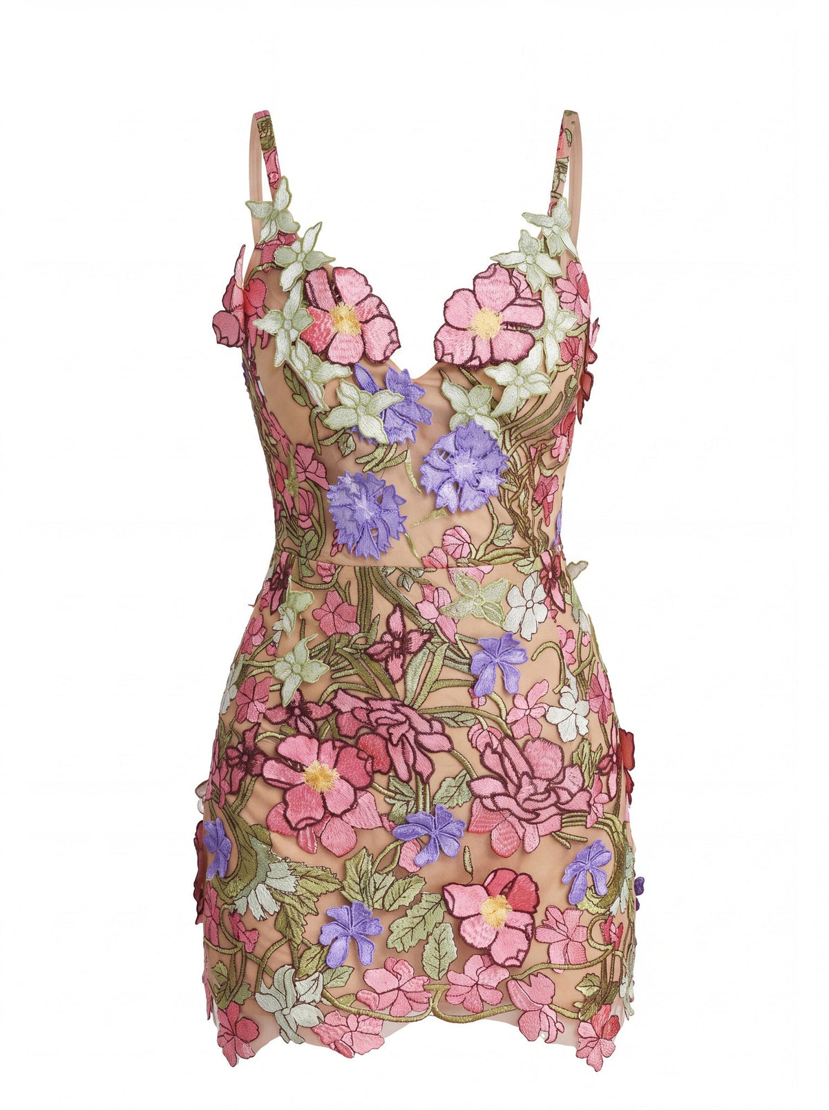 Bellucci Multicolor Floral Spaghetti Strap Floral Mini Dress - Livetta