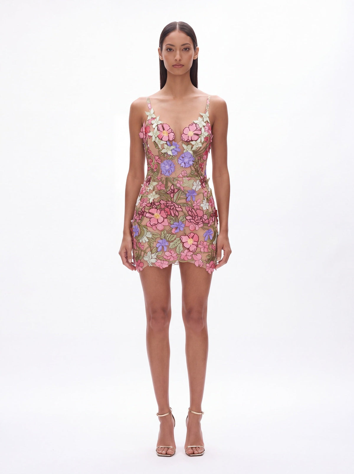Bellucci Multicolor Floral Spaghetti Strap Floral Mini Dress - Livetta