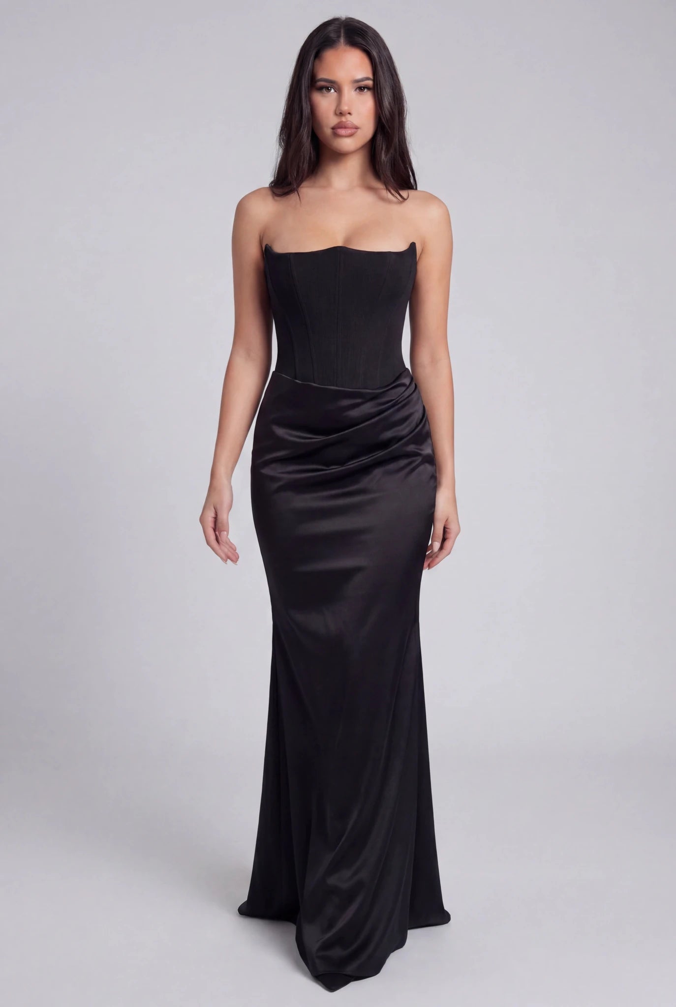 Eliza Strapless Corset Maxi Dress - Livetta