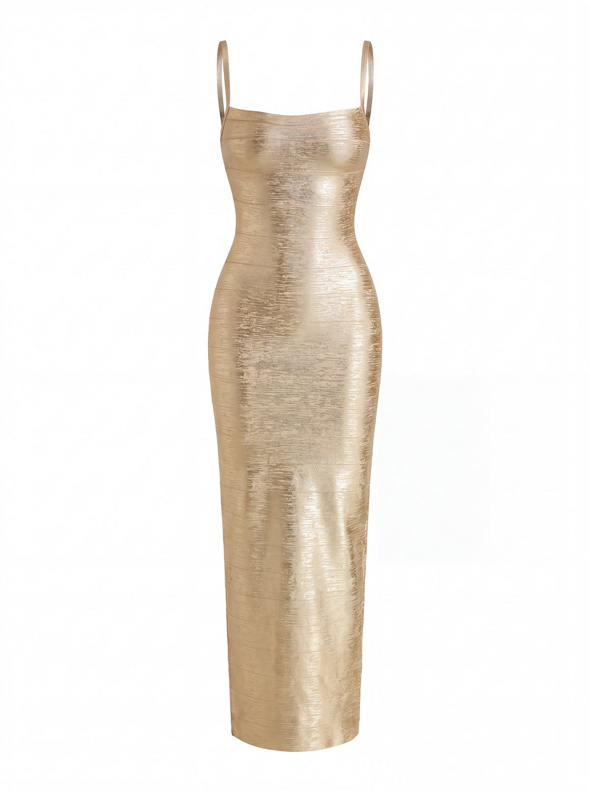 Lucinda Classic Contour Metallic Bandage Maxi Dress