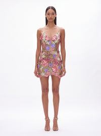 Bellucci Multicolor Floral Spaghetti Strap Floral Mini Dress
