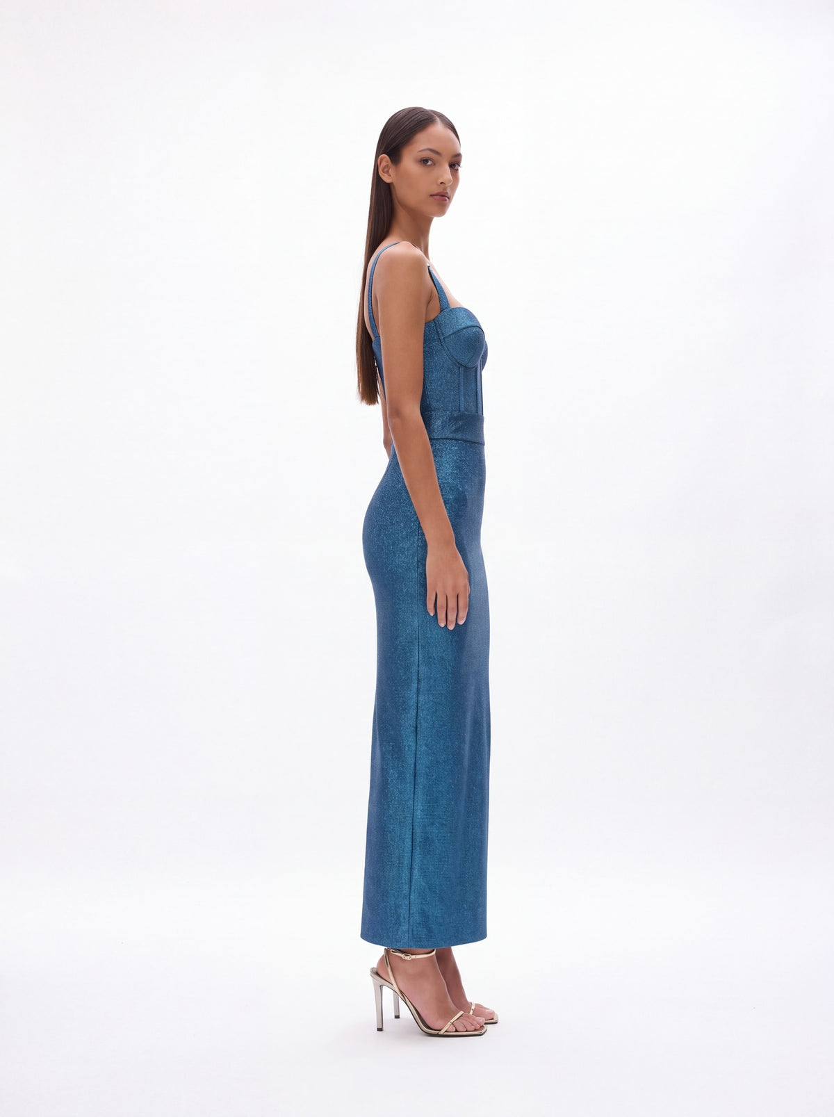 Saige Sleeveless V-Neck Bandage Maxi Dress