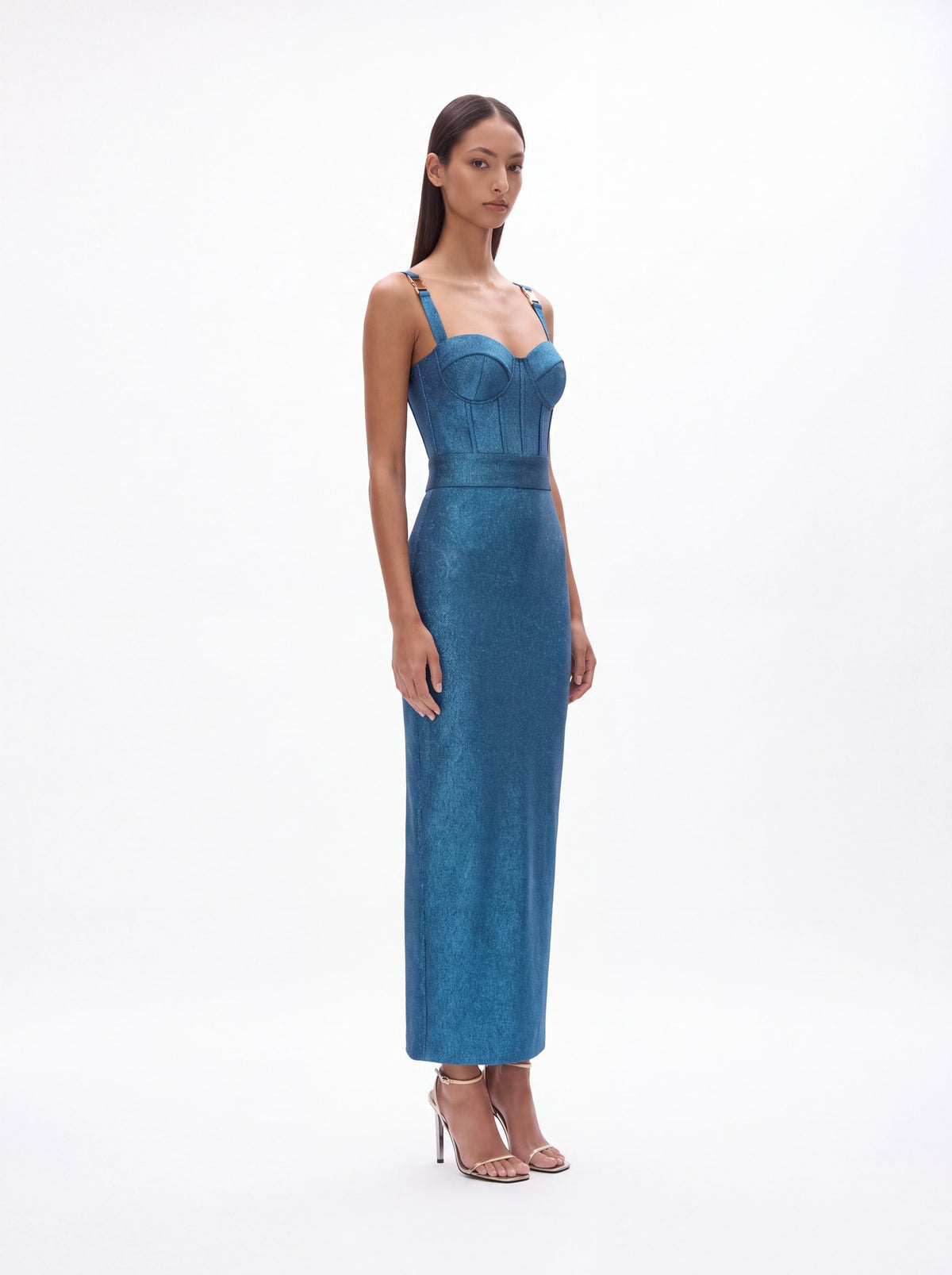 Saige Sleeveless V-Neck Bandage Maxi Dress
