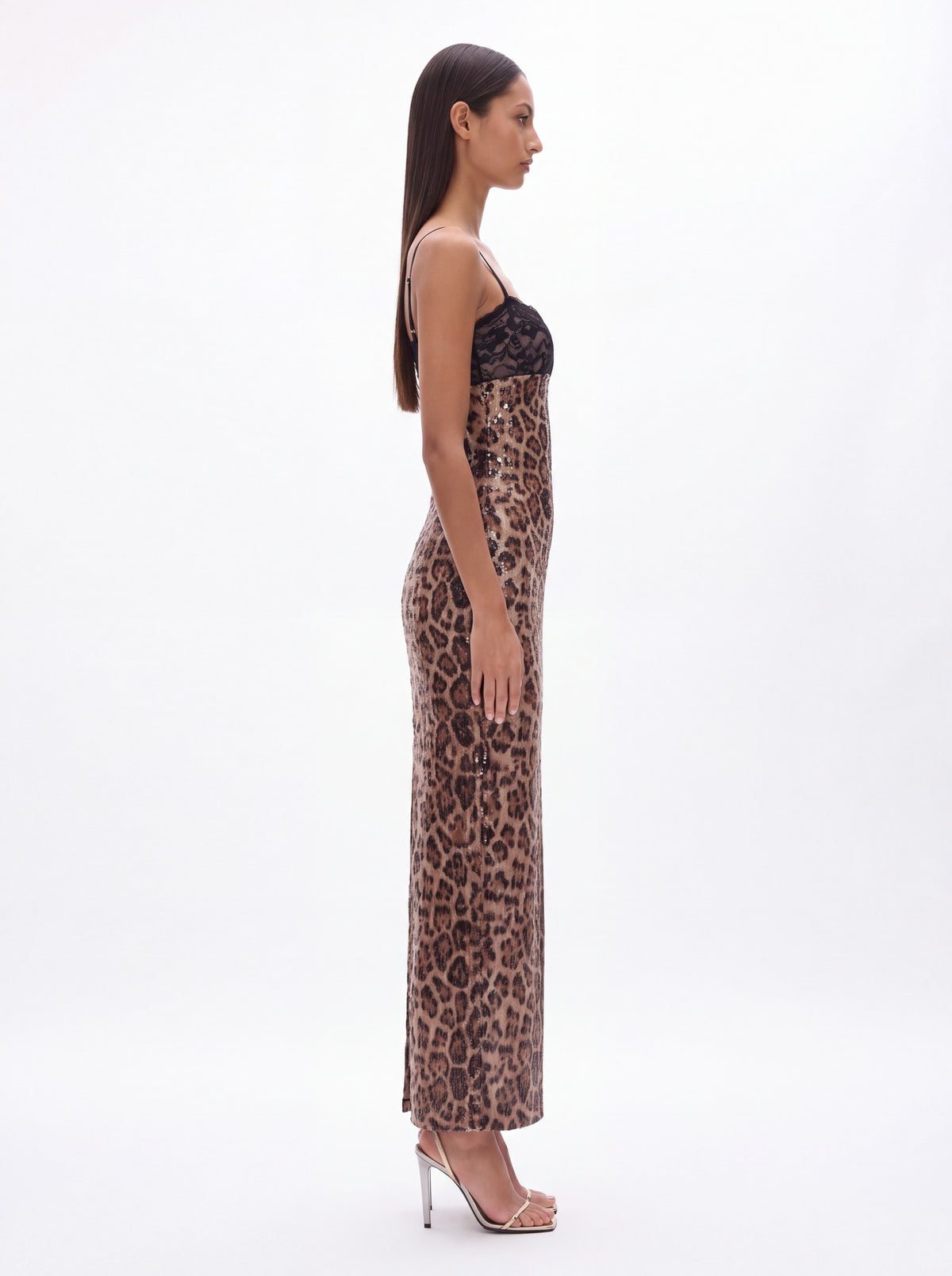 Leopold Spaghetti Sequin Maxi Dress