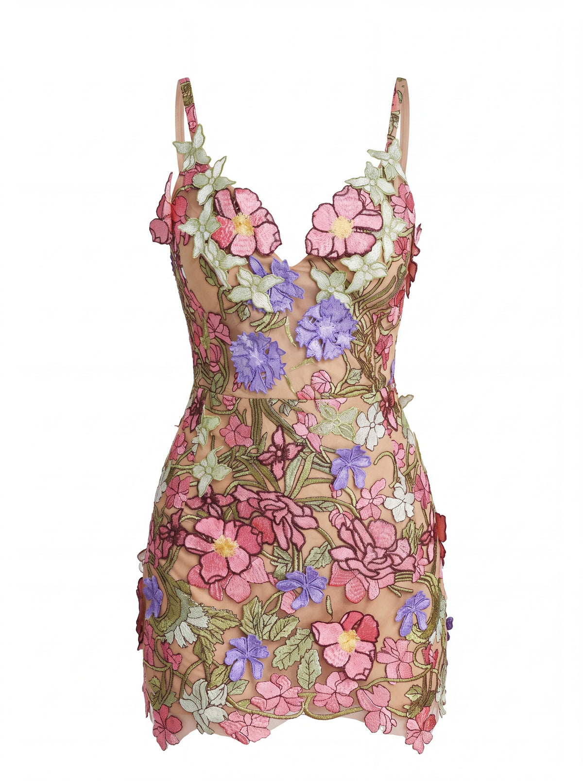 Bellucci Multicolor Floral Spaghetti Strap Floral Mini Dress