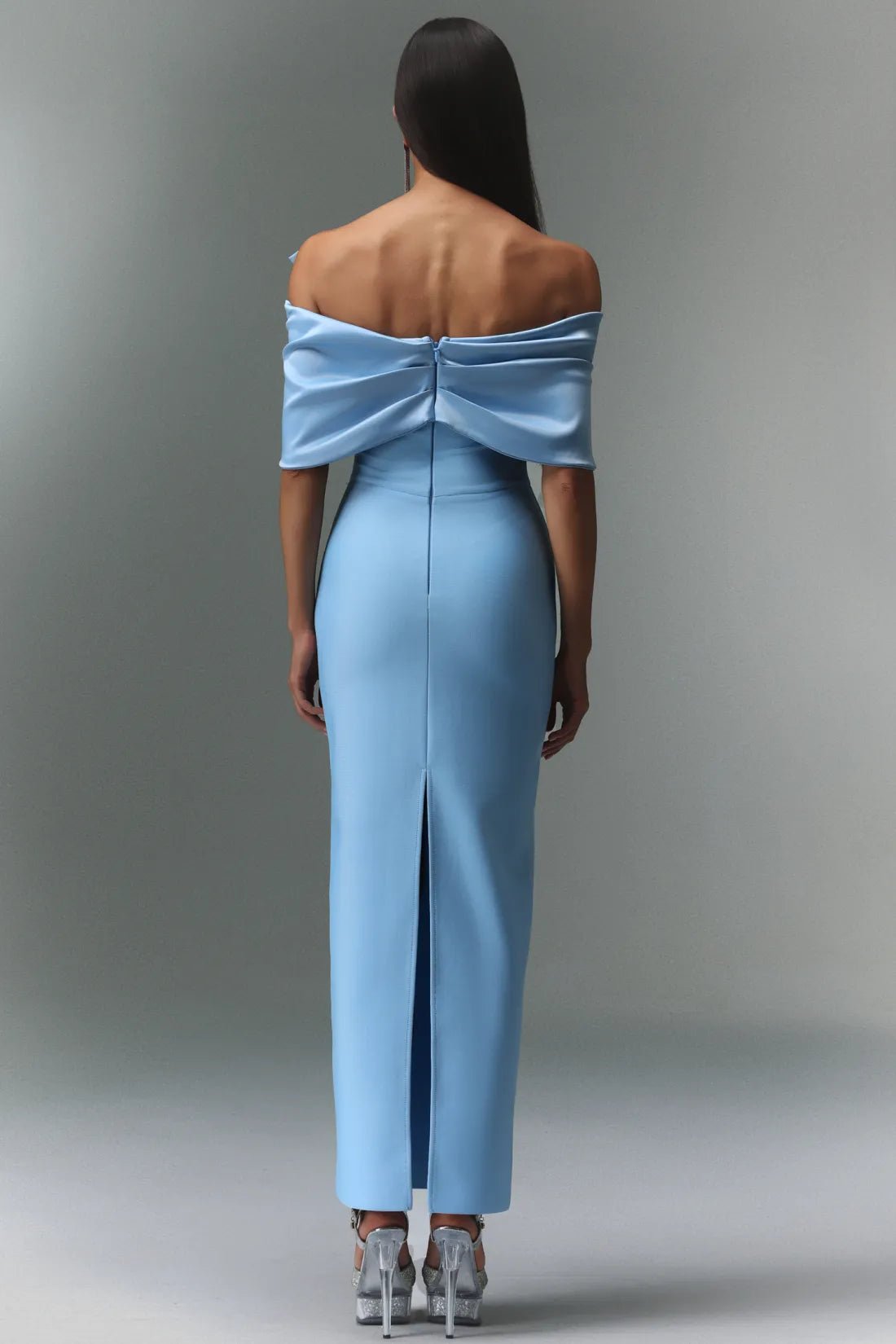 Linda Off - The - Shoulder Bow Bandage Maxi Dress - Livetta