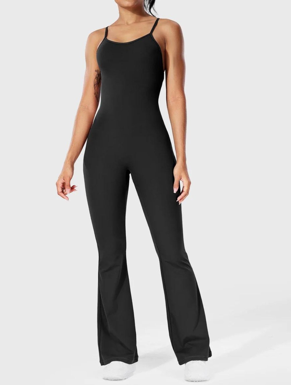 Liza V-Back Cross Flared Jumpsuit - GetLivetta