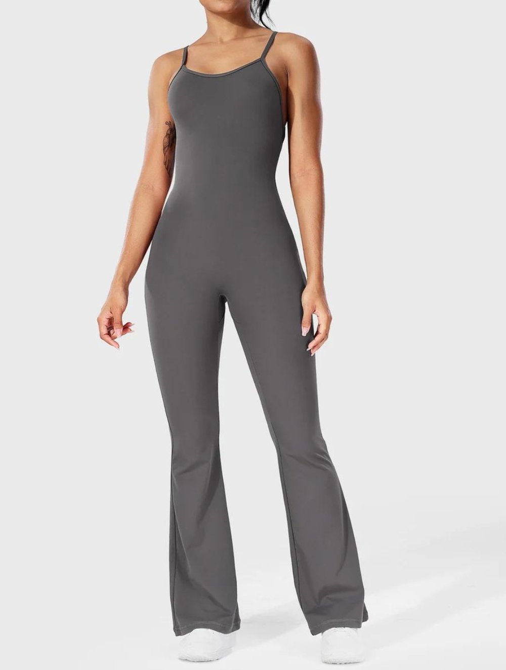 Liza V-Back Cross Flared Jumpsuit - GetLivetta