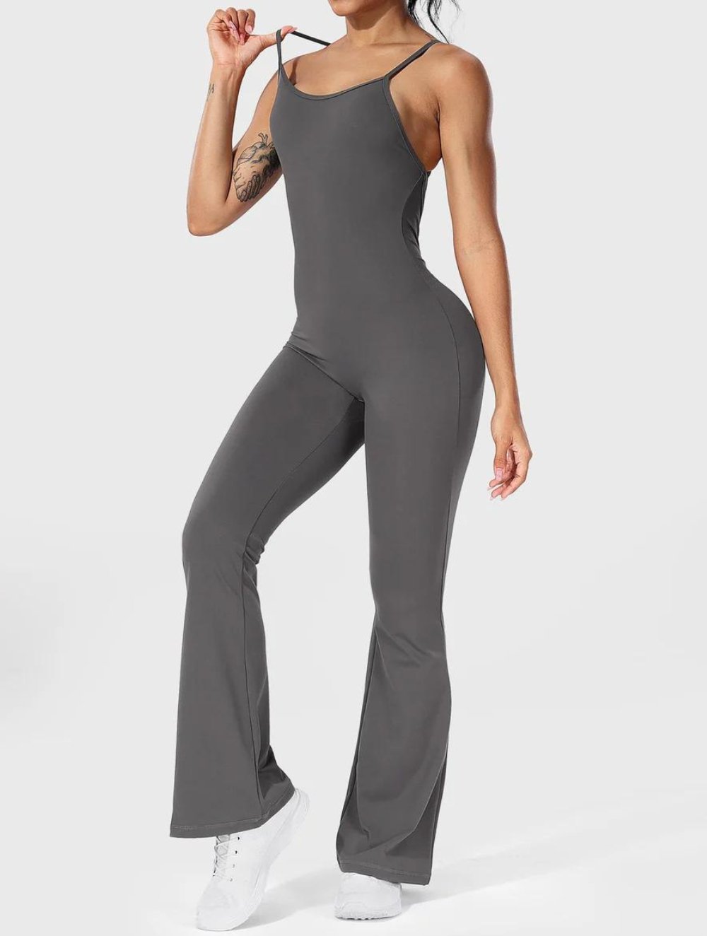 Liza V-Back Cross Flared Jumpsuit - GetLivetta