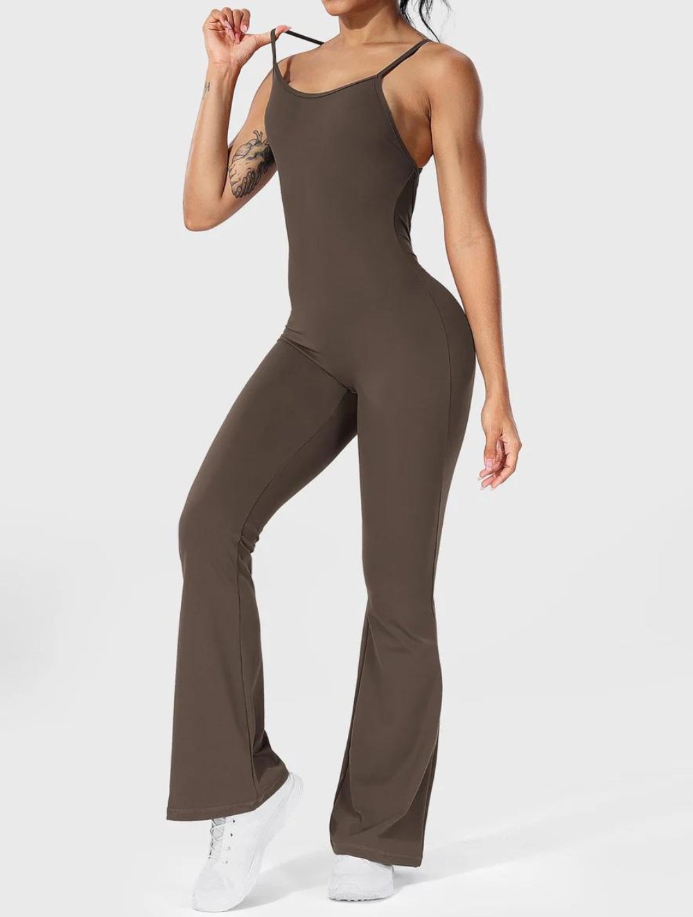 Liza V-Back Cross Flared Jumpsuit - GetLivetta