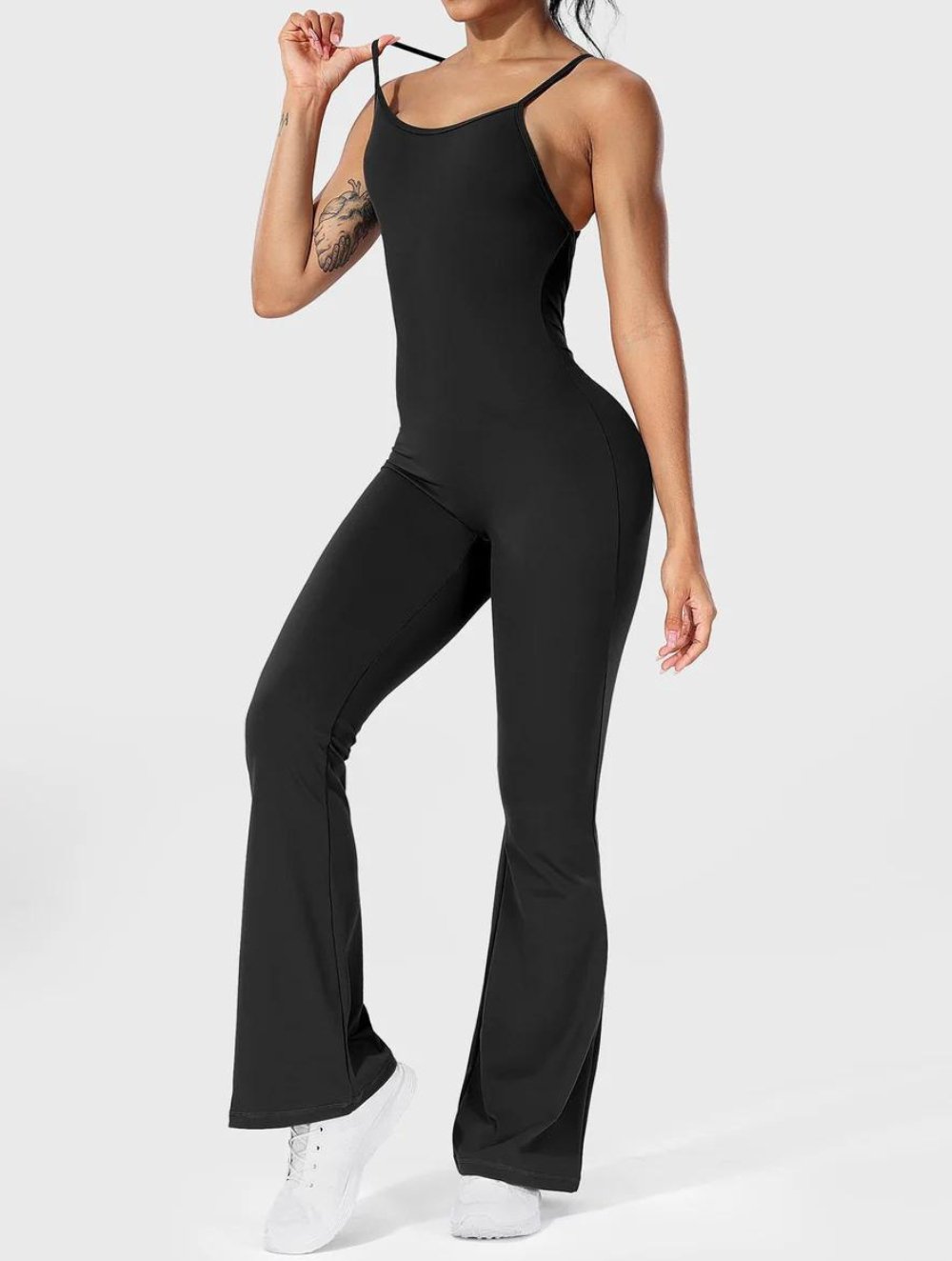 Liza V-Back Cross Flared Jumpsuit - GetLivetta