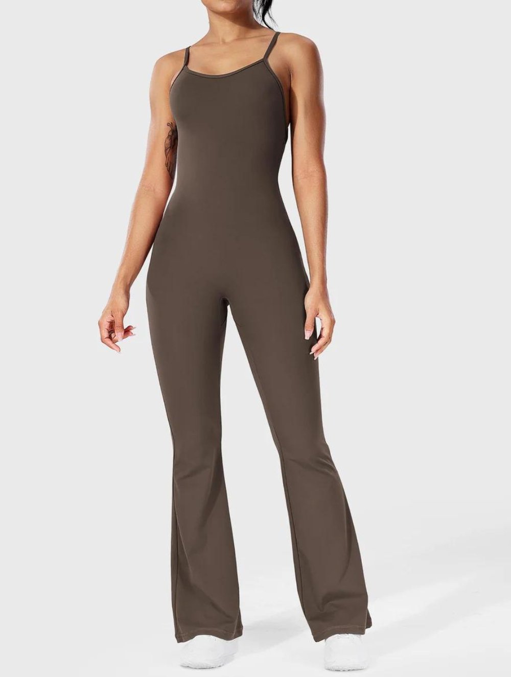 Liza V-Back Cross Flared Jumpsuit - GetLivetta