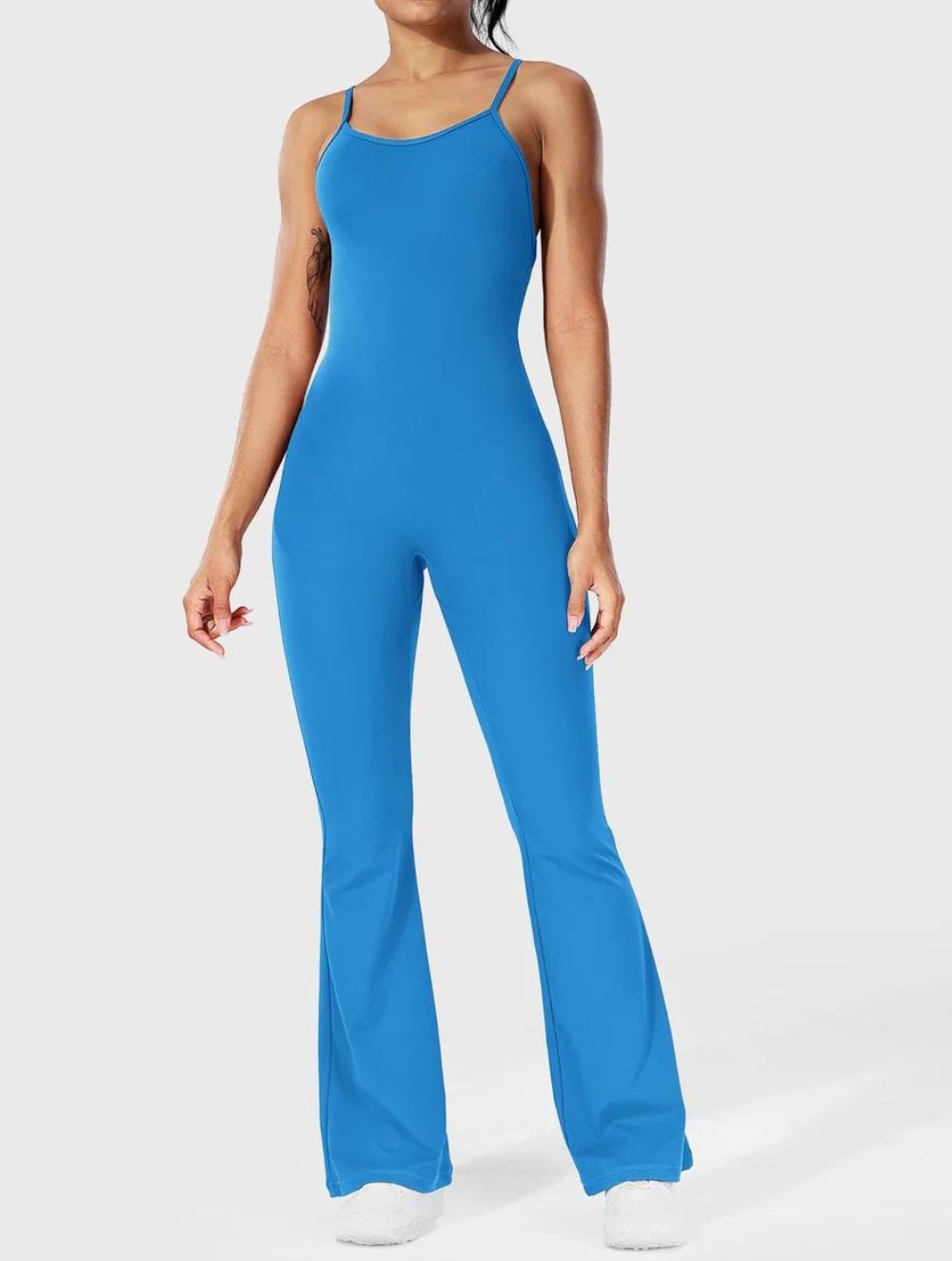 Liza V-Back Cross Flared Jumpsuit - GetLivetta