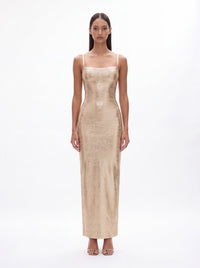Lucinda Classic Contour Metallic Bandage Maxi Dress - Livetta
