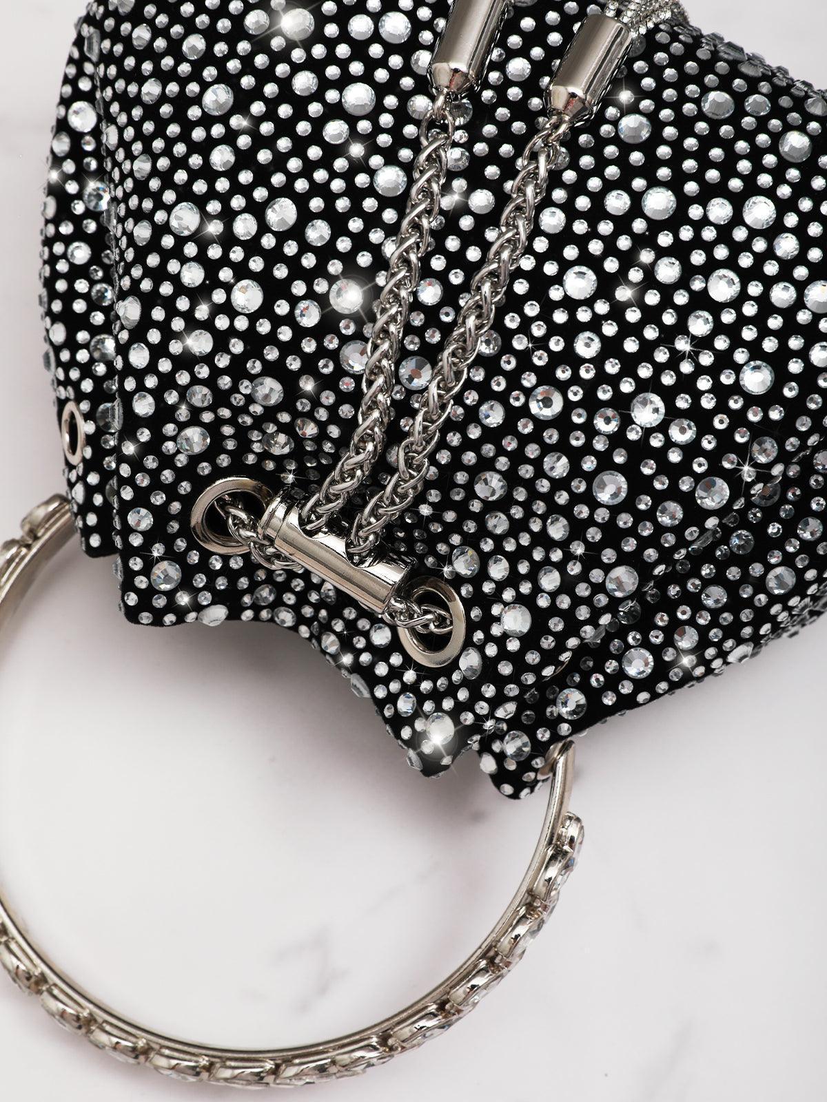 Mel Crystal Embellished Bucket Bag - Livetta