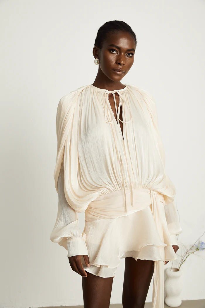 Melinda Pleated Ruffled Mini Dress - Livetta