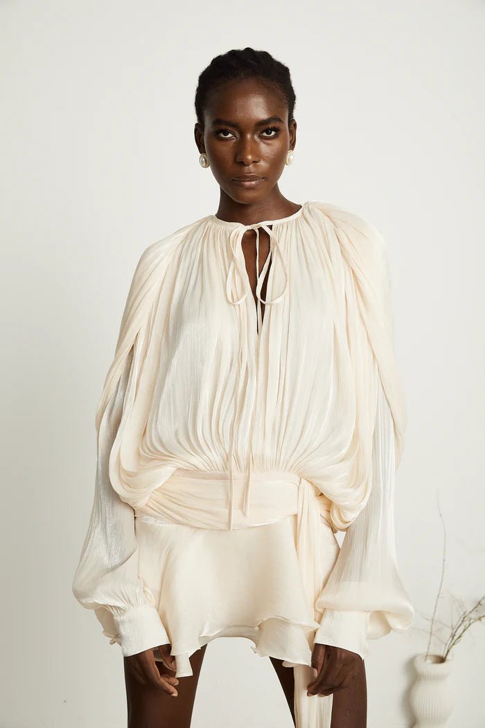 Melinda Pleated Ruffled Mini Dress - Livetta