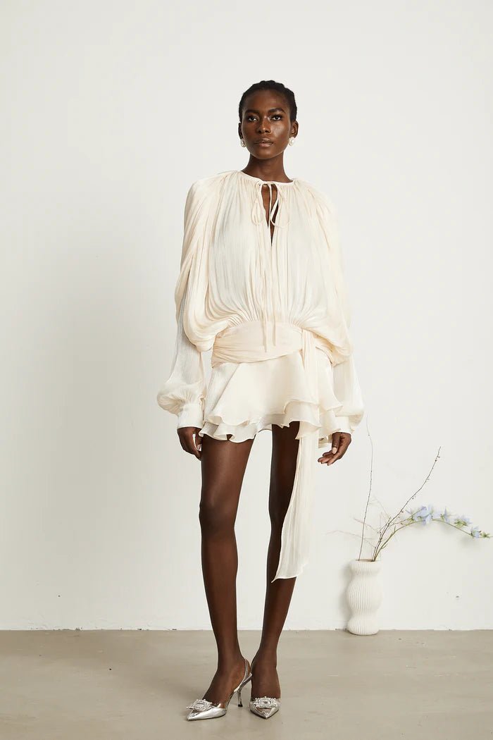 Melinda Pleated Ruffled Mini Dress - Livetta