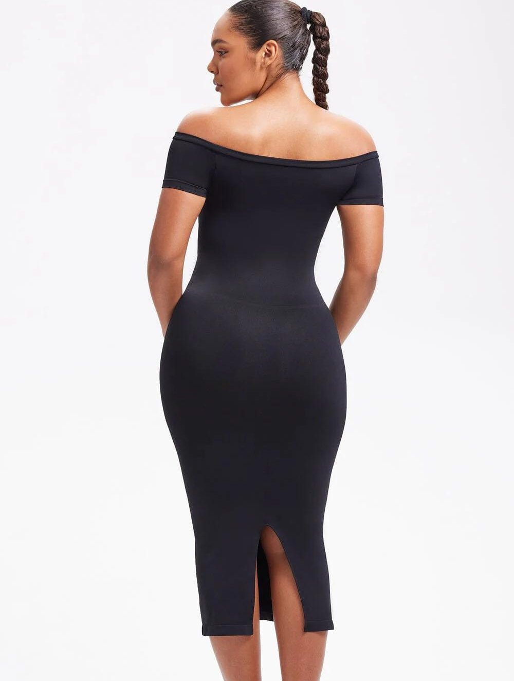 Off-Shoulder Midi Shapewear Dress - GetLivetta