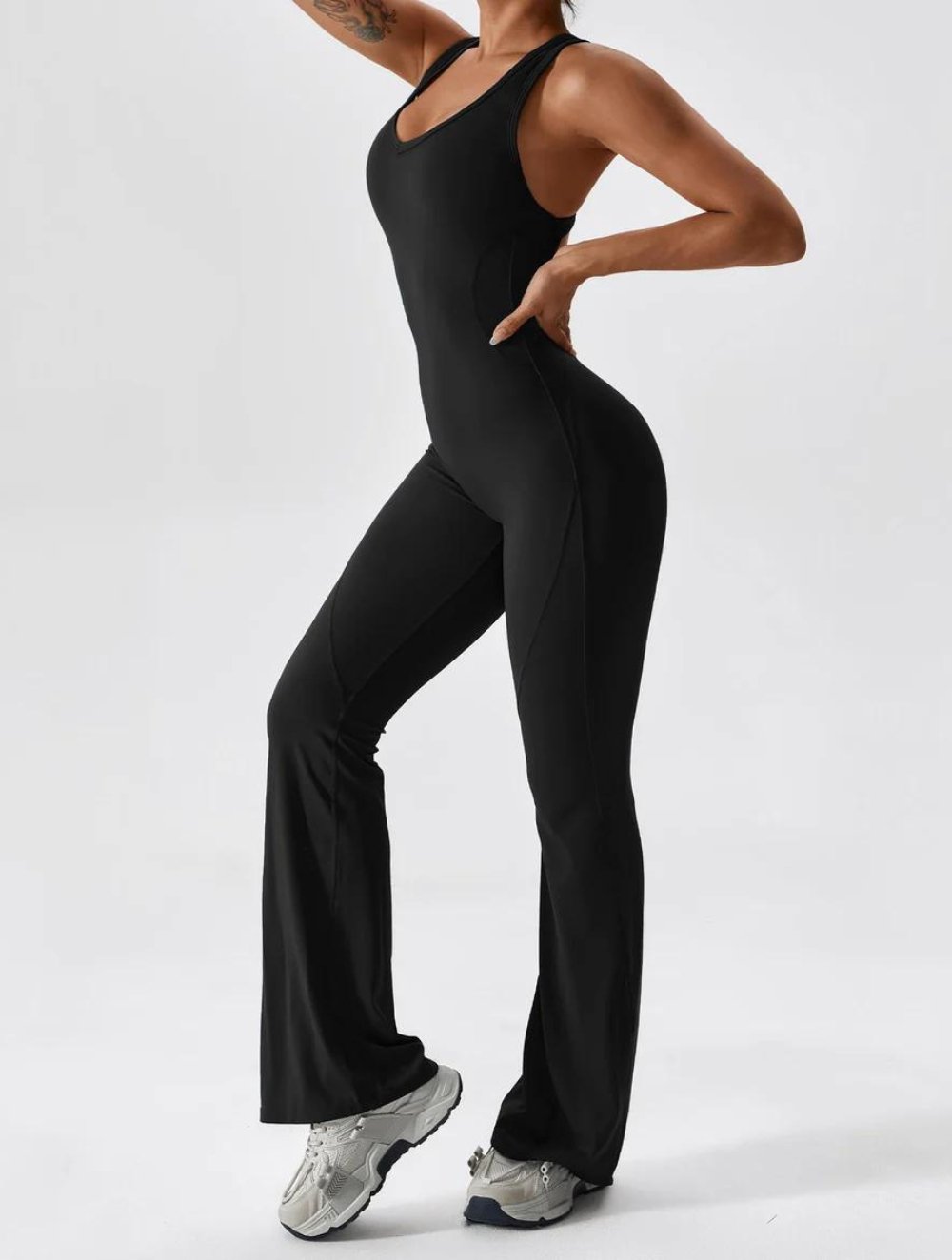 Open Back Flared Jumpsuit - GetLivetta