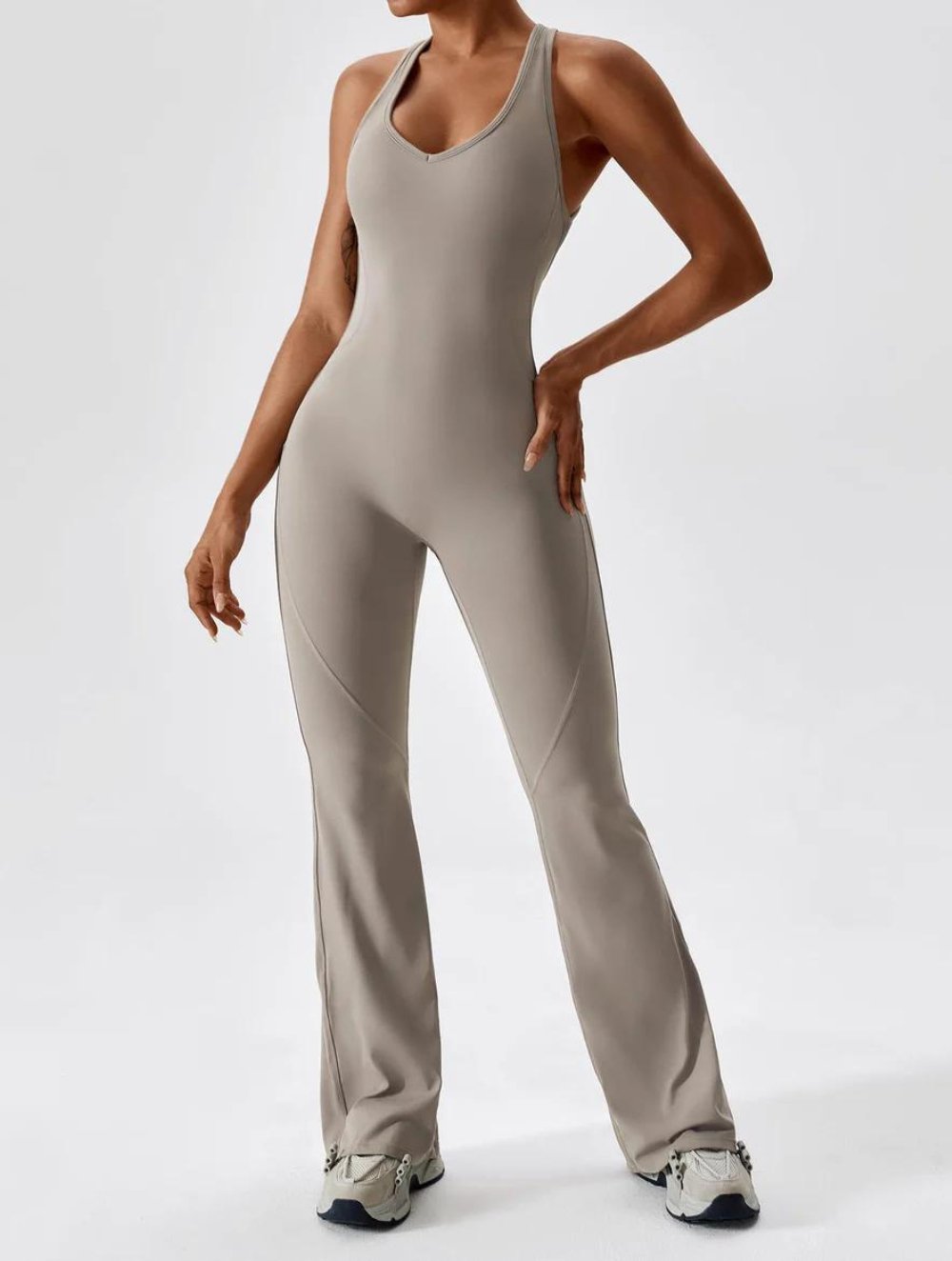 Open Back Flared Jumpsuit - GetLivetta