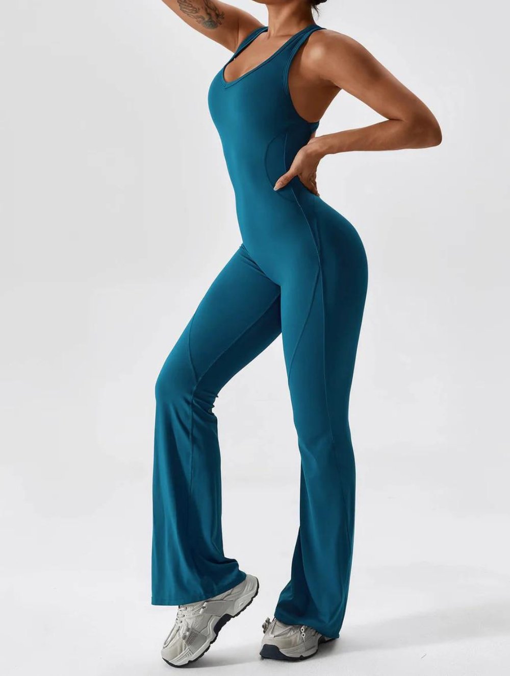 Open Back Flared Jumpsuit - GetLivetta