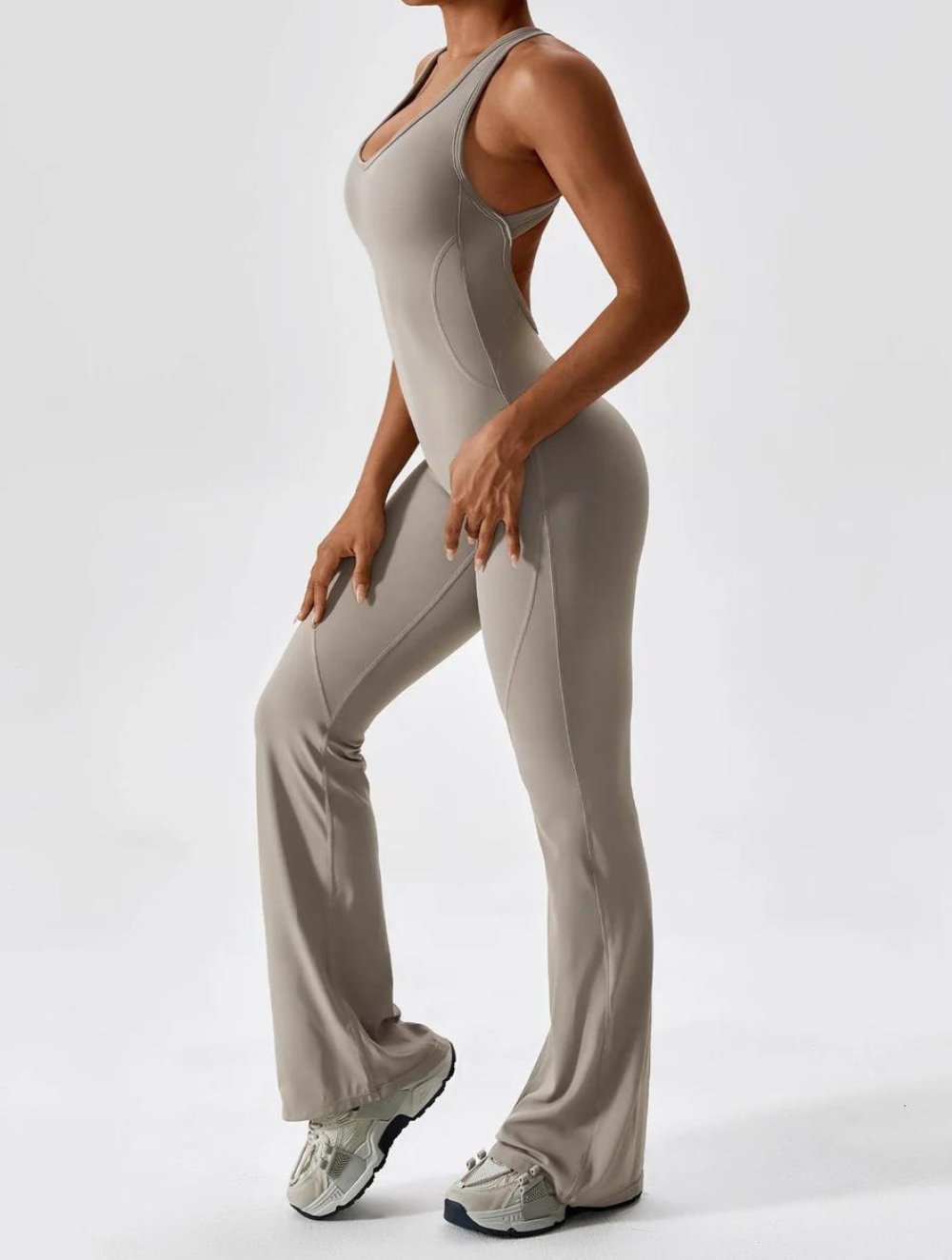 Open Back Flared Jumpsuit - GetLivetta