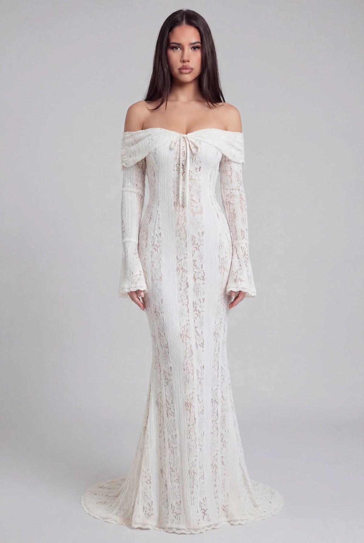 Qetsiyah Floral Lace Off Shoulder Maxi Dress - Livetta