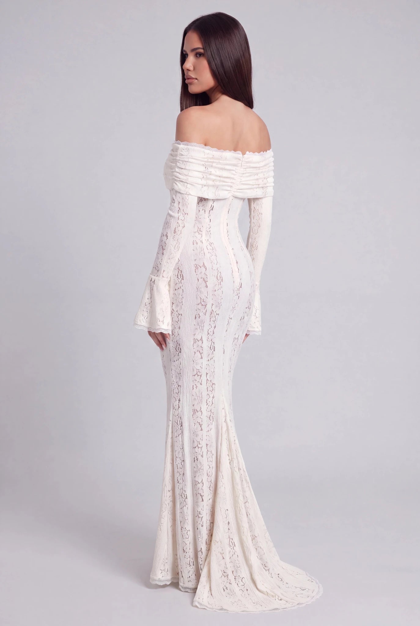 Qetsiyah Floral Lace Off Shoulder Maxi Dress - Livetta
