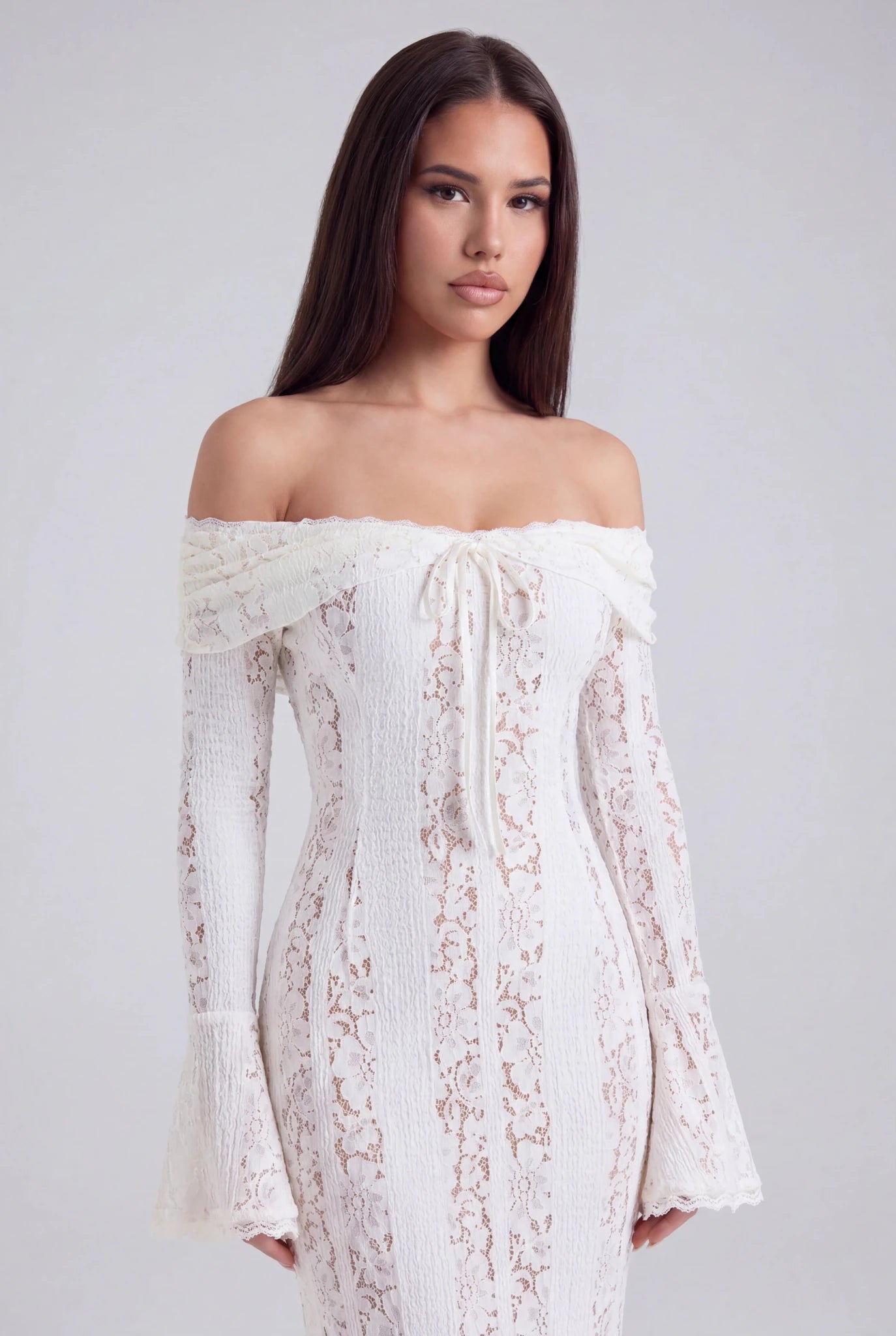 Qetsiyah Floral Lace Off Shoulder Maxi Dress - Livetta