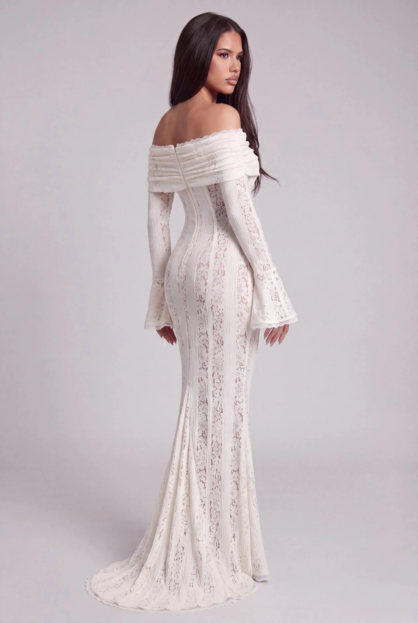 Qetsiyah Floral Lace Off Shoulder Maxi Dress - Livetta