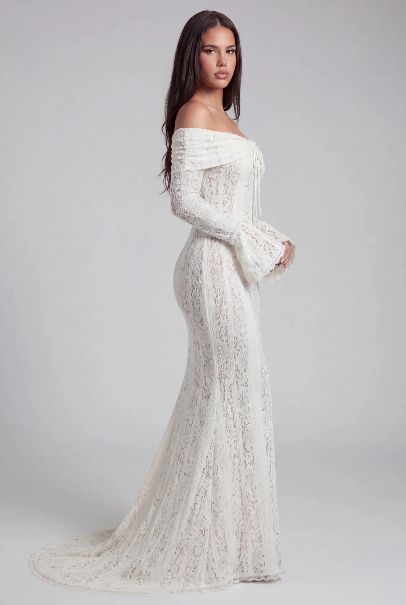 Qetsiyah Floral Lace Off Shoulder Maxi Dress - Livetta