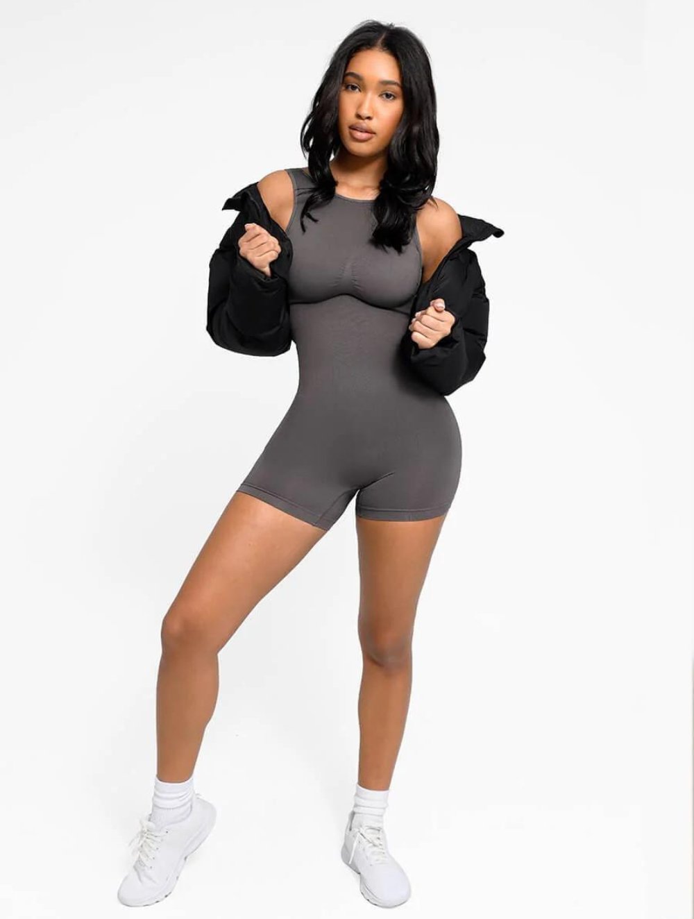 Round Neck Low Back Bodysuit - GetLivetta