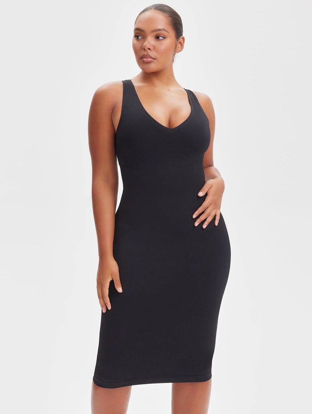 Shapewear Deep V-Neck Tank Dress - GetLivetta